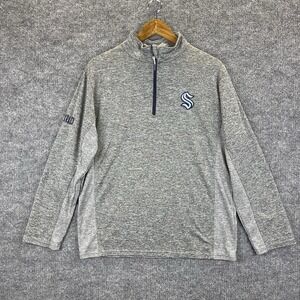 NHL Seattle Kraken Shirt Mens Medium Heather Gray Quarter-zip Pullover